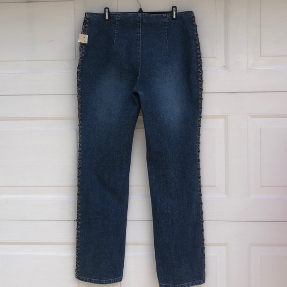 A. M. I. JEANS SIZE 14 HIPPIE HOBO STRETCH NEW! - Picture 4 of 8